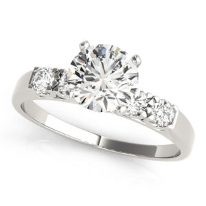 14k White Gold Single Row Engagement Rings