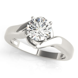 14k White Gold Solitaire Engagement Rings