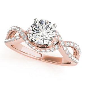 14k Rose Gold Multirow Engagement Rings