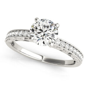 50471-E-1 14k White Gold Vintage Engagement Rings