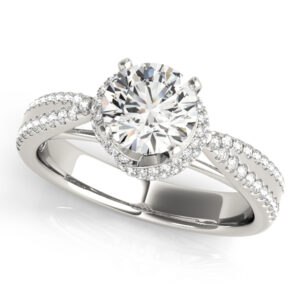 18k White Gold Multirow Engagement Rings