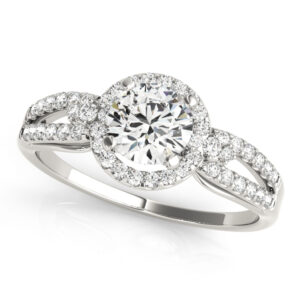 18k White Gold Halo Engagement Rings