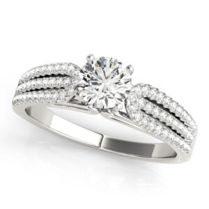 14k White Gold Multirow Engagement Rings