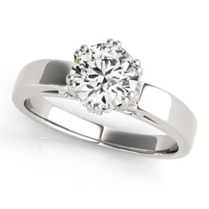 14k White Gold Solitaire Engagement Rings