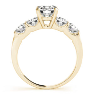 18k Yellow Gold Single Row Round Engagement Rings