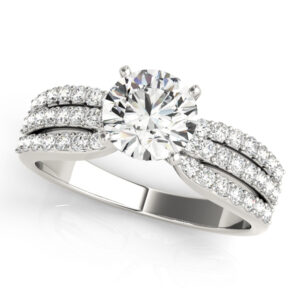 18k White Gold Multirow Engagement Rings