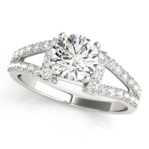 14k White Gold Multirow Engagement Rings