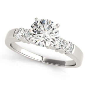 14k White Gold Single Row Engagement Rings