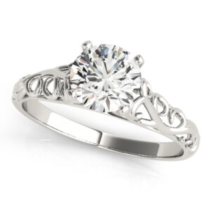 14k White Gold Solitaire Engagement Rings