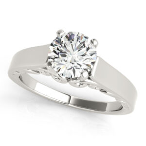 14k White Gold Solitaire Engagement Rings