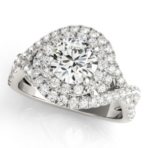 Platinum Halo Round Engagement Rings