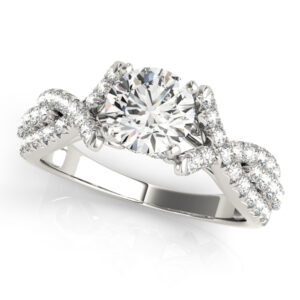 14k White Gold Multirow Engagement Rings