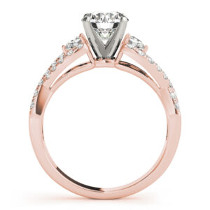 14k Rose Gold Multirow Engagement Rings