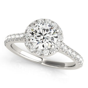 Platinum Halo Round Engagement Rings