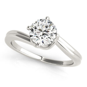50905-E-1 14k White Gold Solitaire Round Engagement Rings
