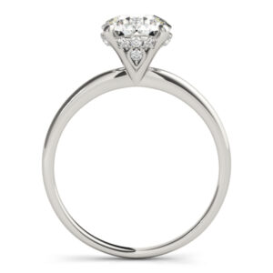 14k White Gold Single Row Round Engagement Rings