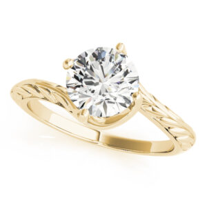 14k Yellow Gold Solitaire Round Engagement Rings