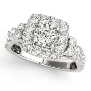 Platinum Halo Round Engagement Rings
