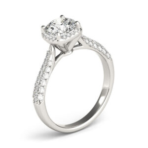 Platinum Halo Round Engagement Rings