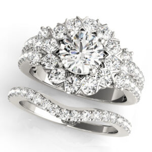 Platinum Halo Round Engagement Rings