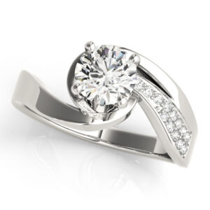 14k White Gold Bypass Engagement Rings