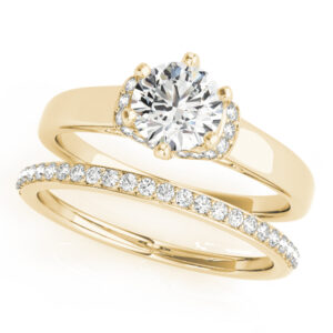 14k Yellow Gold Solitaire Round Engagement Rings