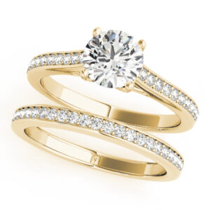 14k Yellow Gold Round Engagement Rings