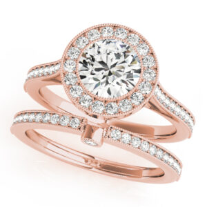51076-E.set_.alt1_-1 18k Rose Gold Halo Round Engagement Rings