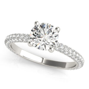 Platinum Pave Round Engagement Rings