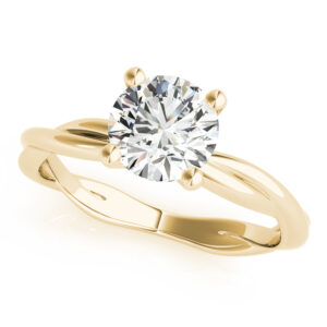 14k Yellow Gold Solitaire Round Engagement Rings