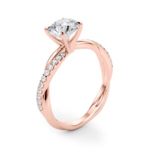 14k Rose Gold Round Engagement Rings