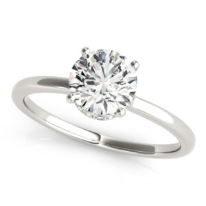 51138-E-1 14k White Gold Solitaire Round Engagement Rings
