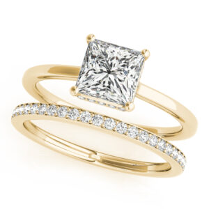 14k Yellow Gold Solitaire Princess Engagement Rings
