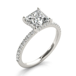 14k White Gold Solitaire Princess Engagement Rings