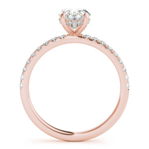 14k Rose Gold Hidden Halo Oval Engagement Rings