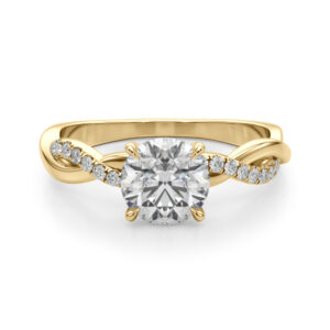 14k Yellow Gold Round Engagement Rings