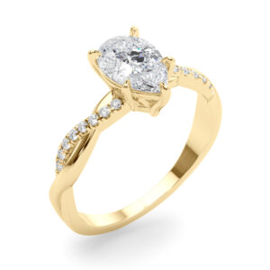 14k Yellow Gold Pear Engagement Rings