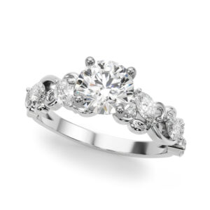 51214-E-1 14k White Gold Vintage Engagement Rings