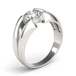 80131.ver_-1 14k White Gold Solitaire Round Engagement Rings