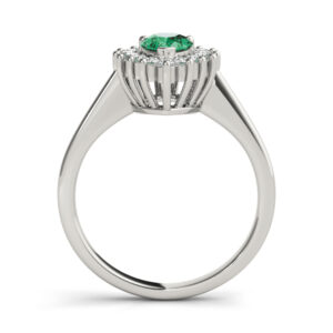 14k White Gold Halo Pear Engagement Rings