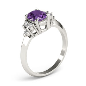 14k White Gold Solitaire Oval Engagement Rings