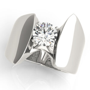 14k White Gold Solitaire Engagement Rings