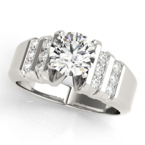 14k White Gold Multirow Engagement Rings