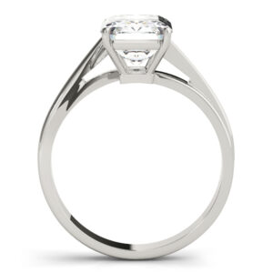 14k White Gold Solitaire Emerald Engagement Rings