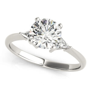18k White Gold Three Stone Engagement Rings