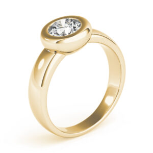 14k Yellow Gold Solitaire Round Engagement Rings