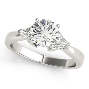 81785-2 14k White Gold Three Stone Engagement Rings