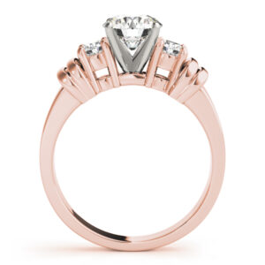 18k Rose Gold Three Stone Engagement Rings
