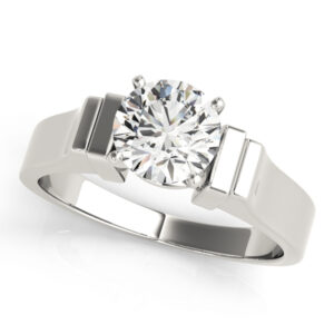 14k White Gold Solitaire Engagement Rings
