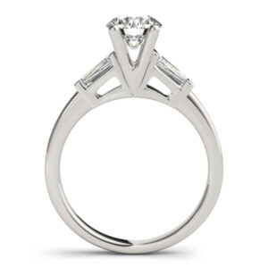 14k White Gold Round Engagement Rings